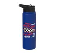 I Brake for Nobody Except The Finish Line Checkered Flag Stainless Steel Insulated Water Bottle