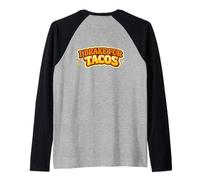 I Brake for Tacos a Funny Taco Lover Design on Back of Shirt Raglan Baseball Tee