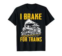 I Brake for Trains Steam Locomotive Railway T-Shirt