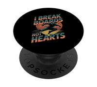 I Break Boards Not Hearts Training Sparring Taekwondo -- PopSockets Adhesive PopGrip