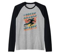 I Break Boards Not Hearts Training Sparring Taekwondo -- Raglan Baseball Tee