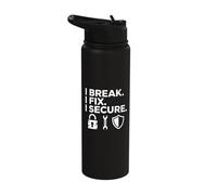 I Break I Fix I Secure Cybersecurity Stainless Steel Insulated Water Bottle