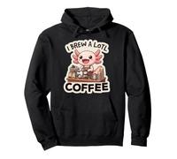 I Brew A Lotl Coffee Funny Axolotl Barista Cute Pullover Hoodie