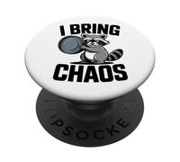 I Bring Chaos Raccoon Funny Mischief Humor PopSockets Adhesive PopGrip