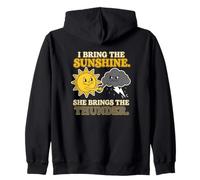I Bring The Sunshine She Brings The Thunder Couple Outfit Zip Hoodie