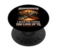 I Build The Things Skyscraper Builder Blue-Collar Tradesman PopSockets Adhesive PopGrip