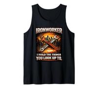 I Build The Things Skyscraper Builder Blue-Collar Tradesman Tank Top