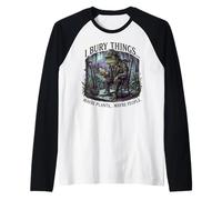 I Bury Things Frog Gardener Dark Humor Shovel Raglan Baseball Tee