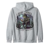 I Bury Things Frog Gardener Dark Humor Shovel Zip Hoodie