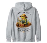 I Bury Things Maybe Plants Maybe Kings Funny No Kings Frog Zip Hoodie