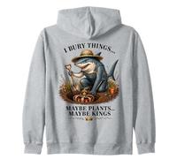 I Bury Things Maybe Plants Maybe Kings Funny No Kings Shark Zip Hoodie