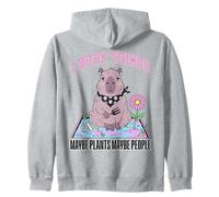 I Bury Things Maybe Plants Maybe People Chill Capybara Zip Hoodie