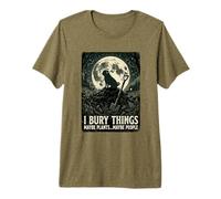 I Bury Things Maybe Plants Maybe People Dog Howling Moon Premium T-Shirt