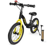 I BUY IT 14 16 inch Kids Bike for Boys & Girls, Adjustable Kids Road Bike with Brake and Kickstand, No Padel Toddler Training Bicycle with Rubber Air Tyres, Footrest (Yellow, 16 inch)