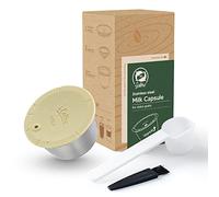 i Cafilas Dolce Gusto Reusable Updated Version Refillable Milk Pods Compatible with Dolce Gusto Nescafe Machine + 1 Spoon + 1 Brush - Stainless Steel (Milk Pod Reusable)