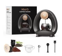 i Cafilas Electric coffee machine Mini coffee brewer for ground coffee,Americano 2-in-1 Mini One Cup coffee brewer/tea maker 1400W 2-Minute Fast Heating, 120-240ml single cup capacity (black)