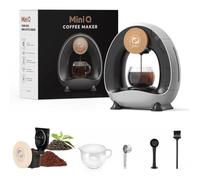 i Cafilas Electric coffee machine Mini coffee brewer for ground coffee,Americano 2-in-1 Mini One Cup coffee brewer/tea maker 1400W 2-Minute Fast Heating, 120-240ml single cup capacity (grey)