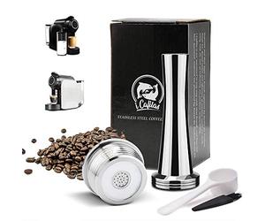 i Cafilas Refillable Capsules for Delta Q Stainless Steel Refillable Filter Capsules, Capsules Compatible with Delta Q NDIQ7323, Delta Q MilkQool, EP Mini(LA Point) (Prensador Tamper+Cápsula)