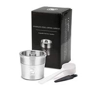 i Cafilas Refillable Illy Coffee Capsule Made of Stainless Steel Refillable Refill Capsule for Environmentally Friendly Compatible with Lly Machines Measuring Spoons and Brushes,Coffee Capsule