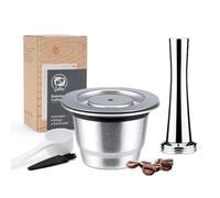 i Cafilas Reusable Nepresso Capsules,Stainless Steel Refillable Coffee Pods Compatible for Nepresso Machine【OriginalLine】 Durable Metal Reusable Coffee Pods (1 Pod,1 Tamper,1 Coffee fillter)