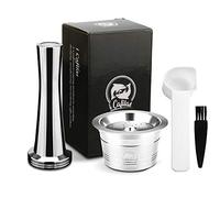 i Cafilas Reusable Stainless Steel Coffee Capsule Refill for Tchibo Cafissimo Classic Espresso Coffee Pods (1 Pod 1 Tamper)