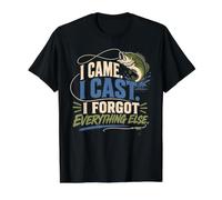I Came I Cast I Forgot Everything Else Bass Fishing Value Graphic T-Shirt, Men, Black, L