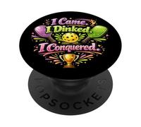 I Came I Dinked I Conquered Pickleball Funny Victory PopSockets Adhesive PopGrip