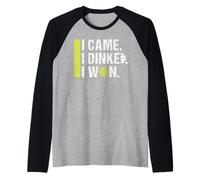 I Came I Dinked I Won Funny Vintage Sports Lover For Women Raglan Baseball Tee