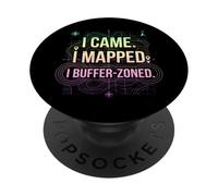 I Came I Mapped. I Buffer-Zoned Funny GIS Specialist PopSockets Adhesive PopGrip