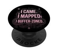 I Came I Mapped. I Buffer-Zoned Funny GIS Specialist PopSockets Adhesive PopGrip