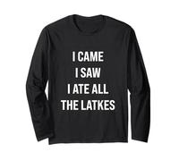 I Came I Saw I Ate All The Latkes Happy Hanukkah Menorah Long Sleeve T-Shirt