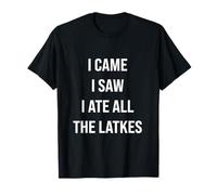 I Came I Saw I Ate All The Latkes Happy Hanukkah Menorah T-Shirt