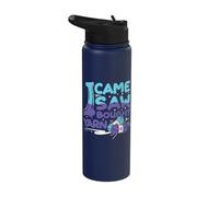 I Came I Saw I Bought Yarn - Crocheter Crochet Knitting Stainless Steel Insulated Water Bottle