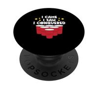 I Came I Saw I Conquered Beer Pong Beer Lovers Beer Drinkers PopSockets Adhesive PopGrip
