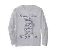 I Came I Saw I Dilly Dallied Frog Cowboy Funny Long Sleeve T-Shirt