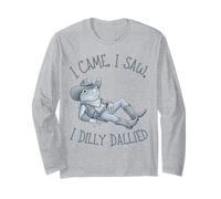 I Came I Saw I Dilly Dallied Frog Cowboy Funny Long Sleeve T-Shirt
