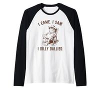 I Came I Saw I Dilly Dallied Frog Cowboy Funny Raglan Baseball Tee