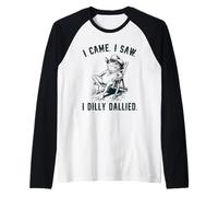 I Came I Saw I Dilly Dallied Frog Cowboy Funny Raglan Baseball Tee