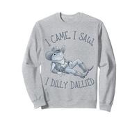 I Came I Saw I Dilly Dallied Frog Cowboy Funny Sweatshirt