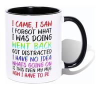 I Came I Saw I Forgot Coffee Mug,Funny Birthday Christmas Gifts Mug,Coffee Mugs for Mum and Dad, Anniversary Couple Gift,Funny Quotes Coffee Mug (Black)