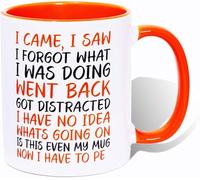 I Came I Saw I Forgot Coffee Mug,Funny Birthday Christmas Gifts Mug,Coffee Mugs for Mum and Dad, Anniversary Couple Gift,Funny Quotes Coffee Mug (Orange)