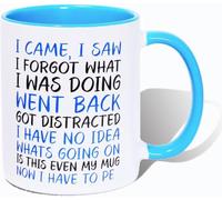 I Came I Saw I Forgot Coffee Mug,Funny Birthday Christmas Gifts, Mugs for Mum and Dad, Anniversary Couple Gift,Funny Quotes (Blue)