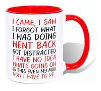 I Came I Saw I Forgot Coffee Mug,Funny Birthday Christmas Gifts, Mugs for Mum and Dad, Anniversary Couple Gift,Funny Quotes Coffee (Red)