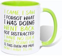 I Came I Saw I Forgot Coffee Mug,Funny Birthday Christmas Gifts,Mugs for Mum and Dad, Anniversary Couple Gift,Funny Quotes (Green)