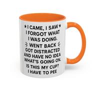 I Came I Saw I Forgot Funny Novelty Coffee Mug, Gift for ADHD, Funny Forgetful Gift Ideas for Her, Distracted Quote, Anxiety Mug (Orange 11oz, Mug)