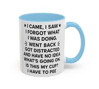 I Came I Saw I Forgot Funny Novelty Coffee Mug, Gift for ADHD, Funny Forgetful Gift Ideas for Her, Distracted Quote, Anxiety Mug (Light Blue 11oz, Mug)