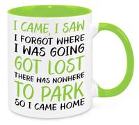 I Came I Saw I Forgot Got Lost Mug - Funny Novelty Gift Silly Present Mug Birthday Christmas for Mum Dad Friend Sister Brother Grandparents for Man Woman Secret Santa Work Quotes (Green)
