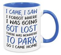 I Came I Saw I Forgot Got Lost Mug - Funny Novelty Gift Silly Present Mug Birthday Christmas for Mum Dad Friend Sister Brother Grandparents for Man Woman Secret Santa Work Quotes (Blue)