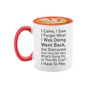 I Came I Saw I Forgot What I Was Doing Coffee Mug Have No Idea Whats Going On Is This My Cup I Have To Pee Mug Gifts For Forgetful Friend Sarcastic Cup Office Humor Gift Novelty Tea Mug (Red, 11oz)