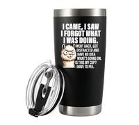 I Came I Saw I Forgot What I Was Doing Vacuum Insulated Tumblers Elderly Gifts for Women Mom Men Grandpa Grandma 70th 80th 90th Birthday Senior Citizen Gifts for People with Dementia 20oz Black